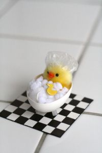 chick in a bathtub